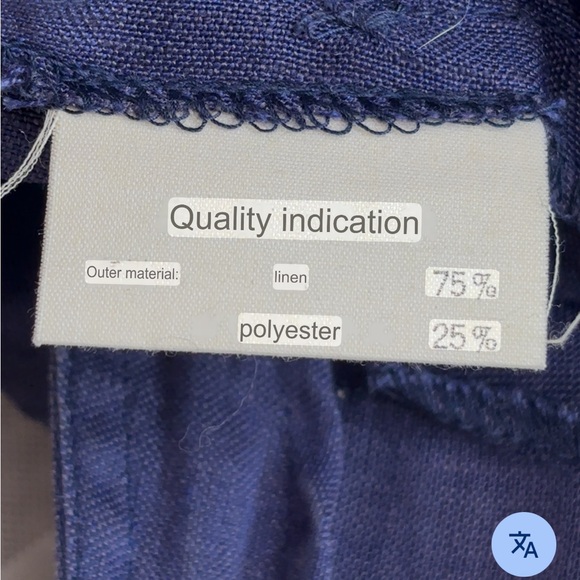 Vintage Linen blend Navy Button-Up Midi Dress - Picture 5 of 11